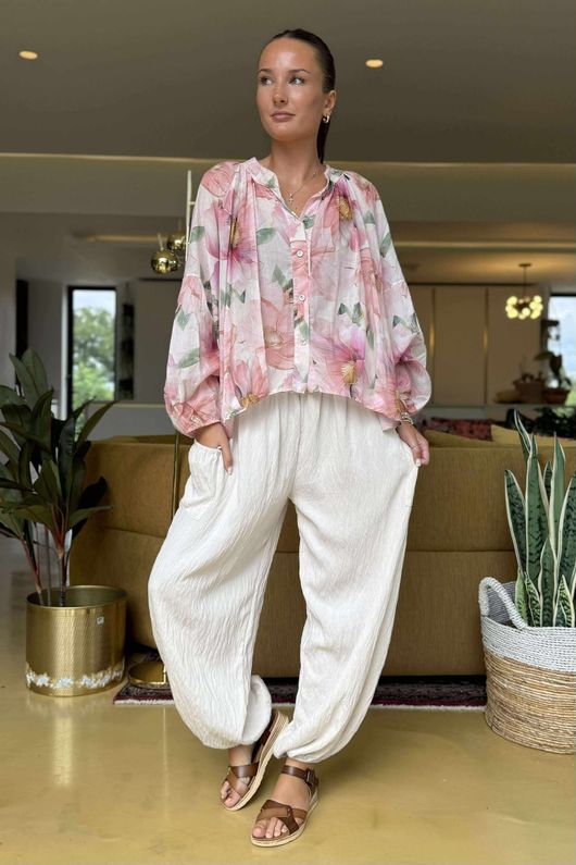 Sa Caleta Anemone Bubble Blouse Pinks - 